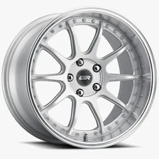 ESR CS12 18.0x9.5 ET22 5x110  / 72.56 (Custom Drill) - Hyper Silver - Machined Lip
